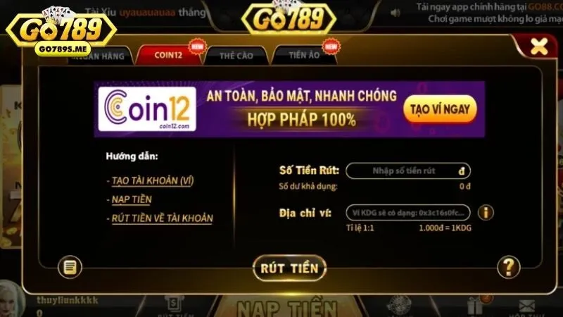 Điều kiện cần thiết trước khi rút tiền Go789